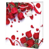 Geschenktragtasche rot Romantik teilig 33x26,7x13,7cm