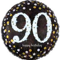 AMSCAN Folienballon Happy Birthday 90 Sparkling 43cm D.