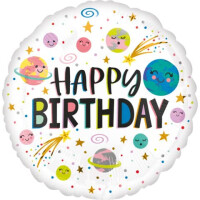 AMSCAN Folienballon Happy Birthday Galaxy