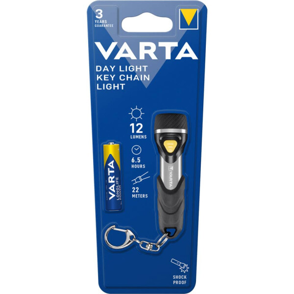 VARTA Taschenlampe Day Light Key Chain LED, schwarz silber 16605 101 421