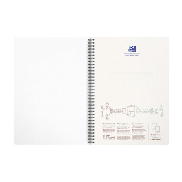 OXFORD Spiralblock My RecUp, A4, 90 Blatt, kariert, blau 400166085