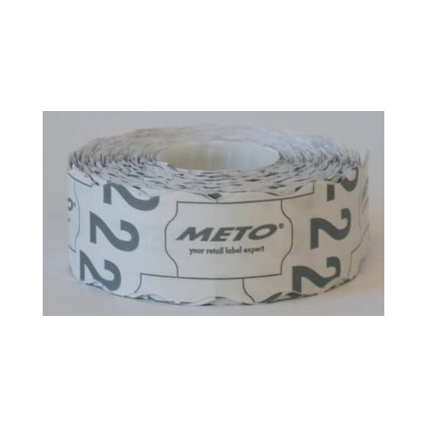 METO Ersatzrolle 26x16mm weiß Rl1200St