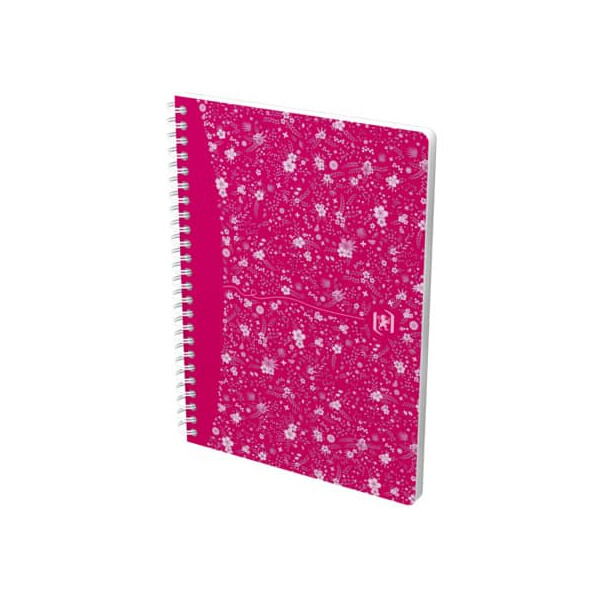 Oxford Spiralnotizbuch A5 60BL ForMe Floral kariert sortiert