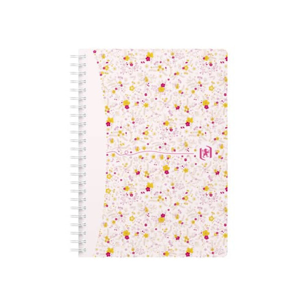 Oxford Spiralnotizbuch A5 60BL ForMe Floral kariert sortiert