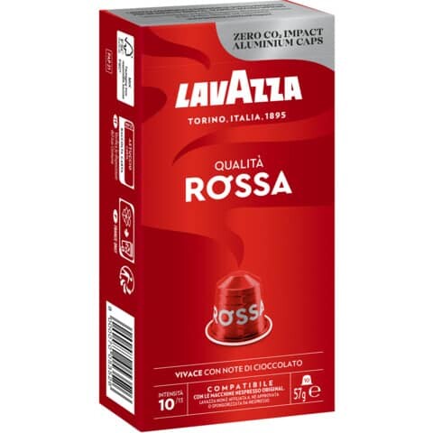 LAVAZZA Kaffeekapseln Qualità Rossa mit einer Schokoladennote 10 x 57 g