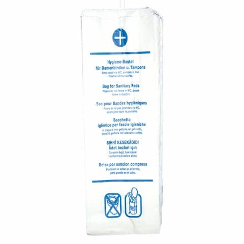 hygostar Hygienebeutel Papier 10x100 Stück, 29 x 12 cm, weiss