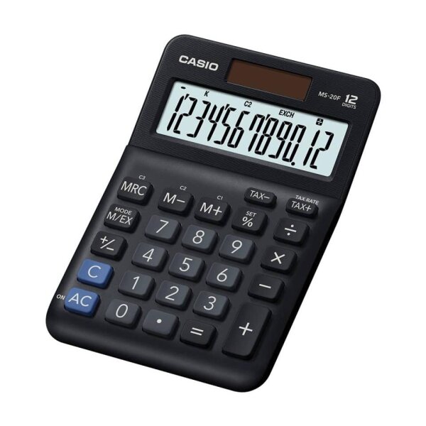 CASIO Tischrechner, Steuerberechnung, W&auml;hrungsumrechnung, 12-stellig MS-20F