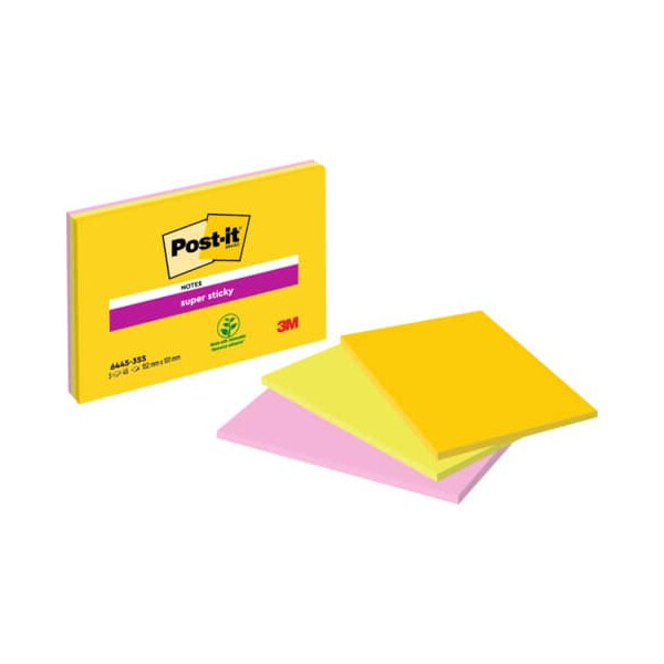Post-it Haftnotiz Super Sticky Meeting Notes, 152x101mm, neonfarben, 3x45 Blatt