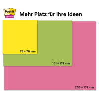 POST-IT Haftnotizblock Super Sticky Meeting Notes, 152x101mm, 3x45 Blatt, sortiert 6445-3SS-EU