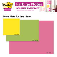 POST-IT Haftnotizblock Super Sticky Meeting Notes, 152x101mm, 3x45 Blatt, sortiert 6445-3SS-EU
