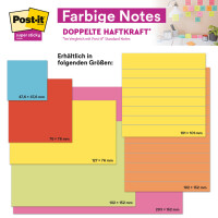 POST-IT Haftnotizblock Super Sticky Meeting Notes, 152x101mm, 3x45 Blatt, sortiert 6445-3SS-EU