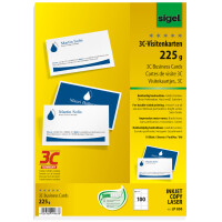 sigel Visitenkarten 3C, 85 x 55 mm, 225 g qm, hochweiß