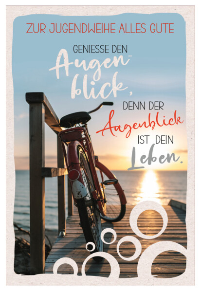 SUSY CARD Grußkarte Jugendweihe "Fahrrad-Steg"