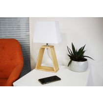 UNiLUX LED-Tischleuchte DUNE, weiß Holz