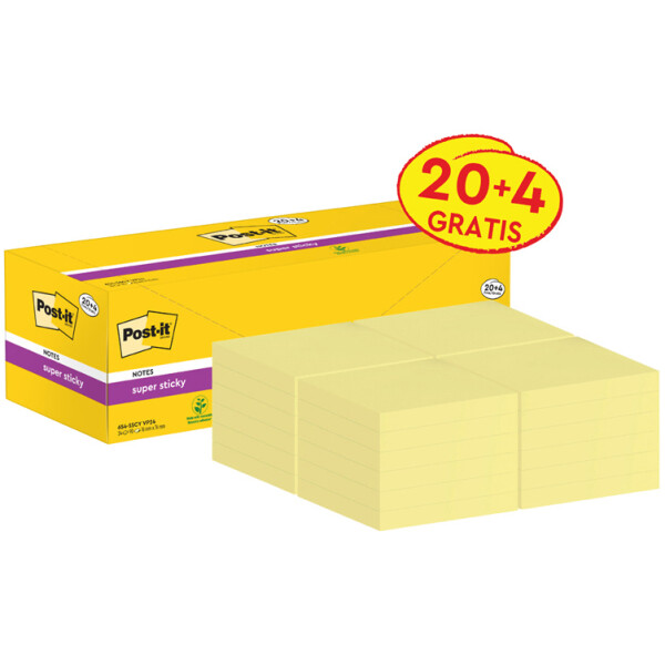 Post-it Haftnotizen super sticky notes, 47,6 x 47,6 mm, 8+4