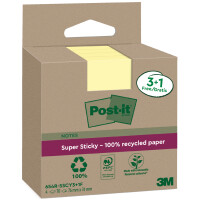 Post-it Haftnotizen super sticky Recycling notes, gelb