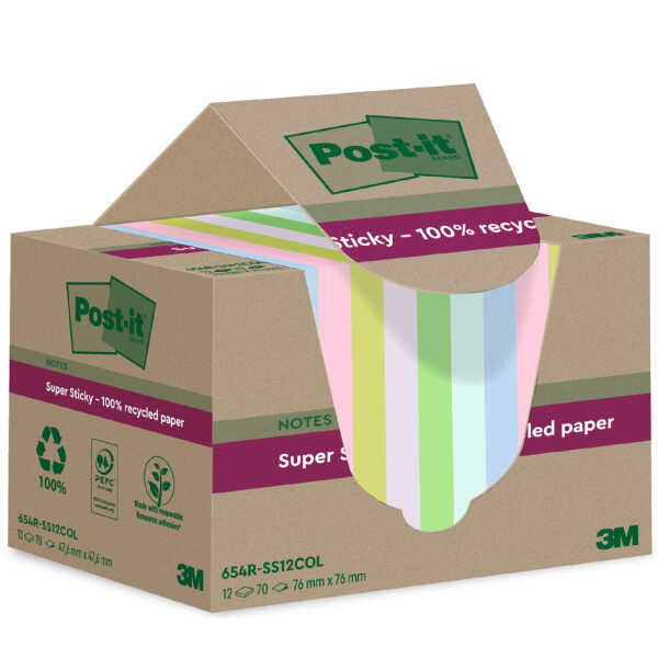 Post-it Haftnotizen super sticky Recycling notes, farbig