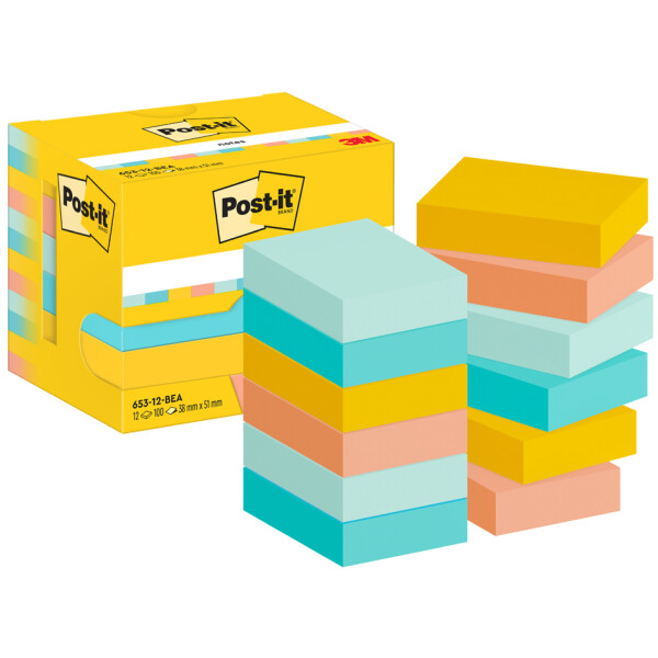 Post-it Haftnotizen notes, 51 x 38 mm, Beachside Collection