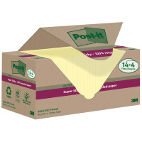 Post-it Super Sticky Recycling Notes, 76 x 76 mm, gelb, 14+4