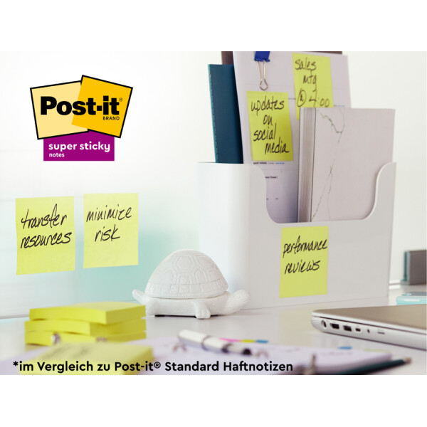 Post-it Haftnotizen super sticky Recycling notes, gelb