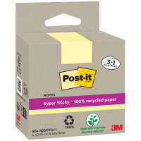 Post-it Haftnotizen super sticky Recycling notes, gelb