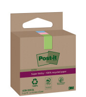 Post-it Super Sticky Recycling Notes, 76 x 76 mm, farbig