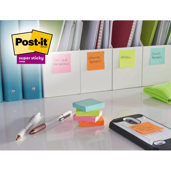 Post-it Haftnotizen super sticky notes, 76 x 76 mm, 8+4