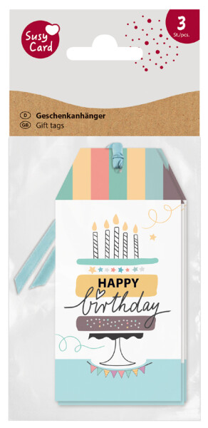 SUSY CARD Anhängerkarte "Happy Eco B-day Cake"
