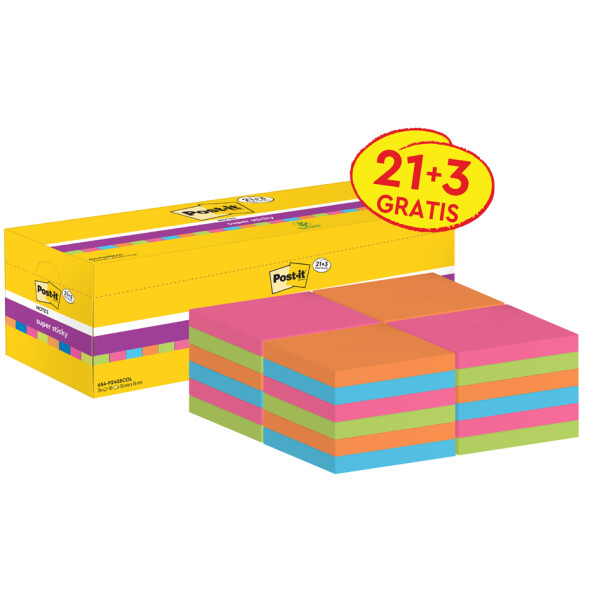 Post-it super sticky notes Haftnotizen, 76 x 76 mm, 8+4