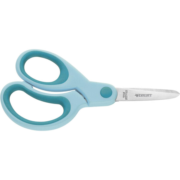 WESTCOTT Bastelschere Kids Softgrip, rund, 130 mm, türkis