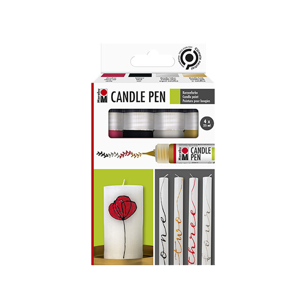Marabu Kerzenmalfarbe "Candle Pen", 4er Set
