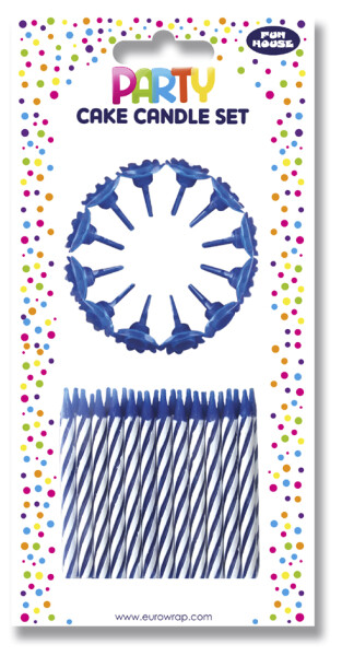 Clairefontaine Geburtstagskerzen, blau weiß gestreift