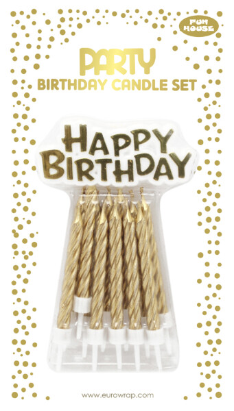 Clairefontaine Geburtstagskerzen "Happy Birthday", gold