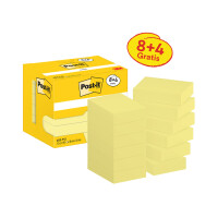 Post-it Haftnotizen notes, 51 x 38 mm, gelb, Promotion 8+4
