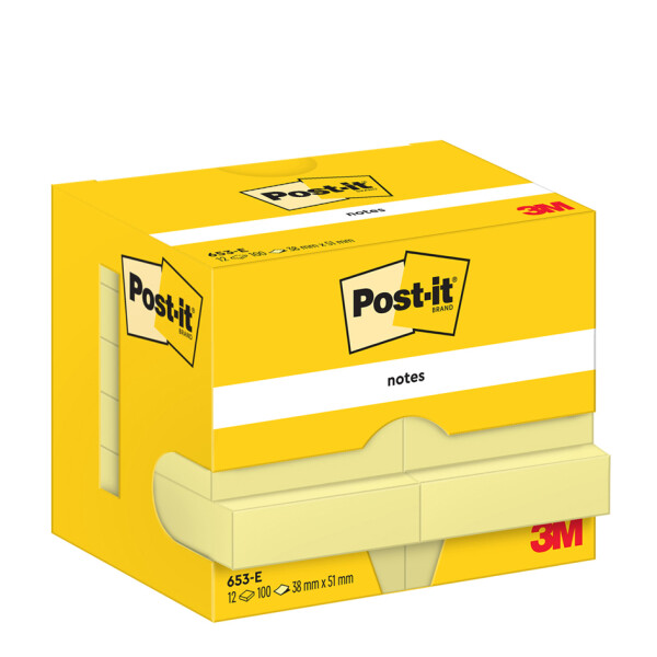 Post-it Haftnotizen notes, 51 x 38 mm, gelb
