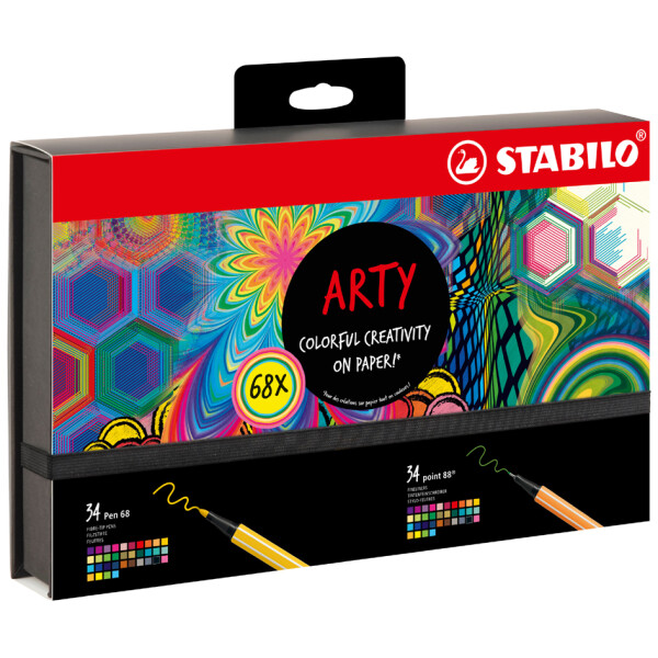 STABILO Kreativ-Set Pen 68 & point 88 "ARTY", 68er Etui