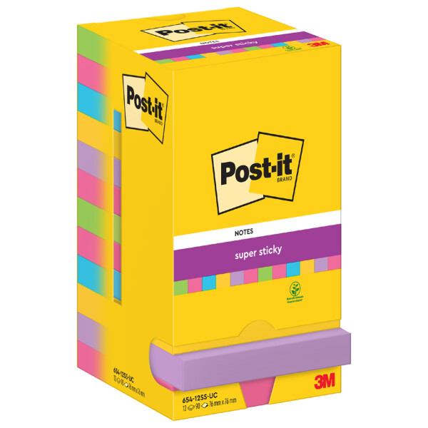Post-it Haftnotizen super sticky notes, 76 x 76 mm, Neon