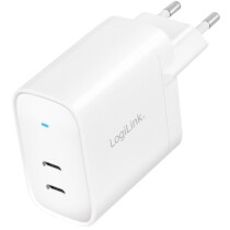 LogiLink USB-Steckdosenadapter, 2x USB-C, weiß, 65...