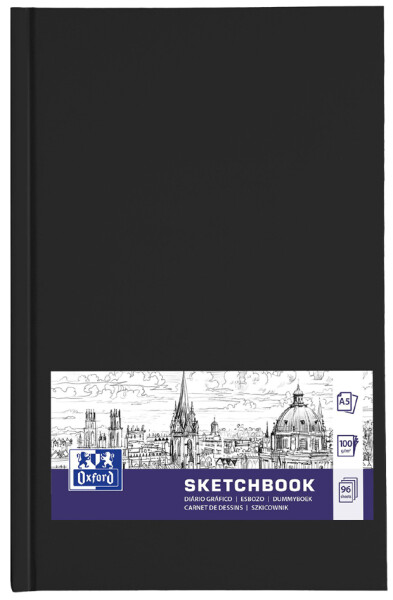 Oxford Skizzenbuch Hardcover, DIN A5, 96 Blatt, schwarz