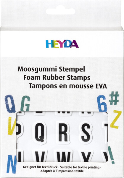 HEYDA Moosgummi Stempel-Set "Buchstaben & Zahlen", Set II