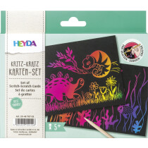 HEYDA Kritz-Kratz Karten-Set, 210 g qm, 176 x 125 mm