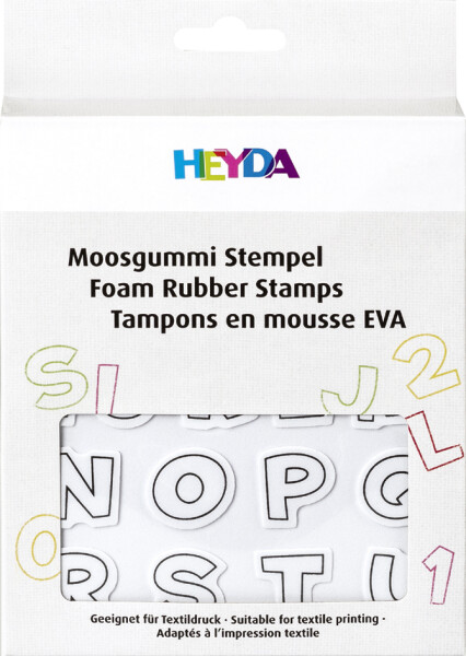 HEYDA Moosgummi Stempel-Set "Buchstaben & Zahlen", Set I