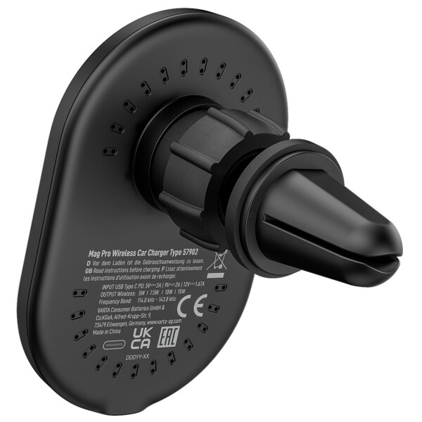 VARTA Ladegerät Mag Pro Wireless Car Charger, schwarz