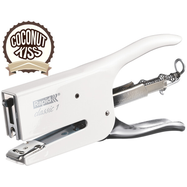 Rapid Heftzange Classic K1 Retro Coconut Kiss, weiß