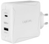 LogiLink USB-Steckdosenadapter, 2x USB, weiß, 100 Watt