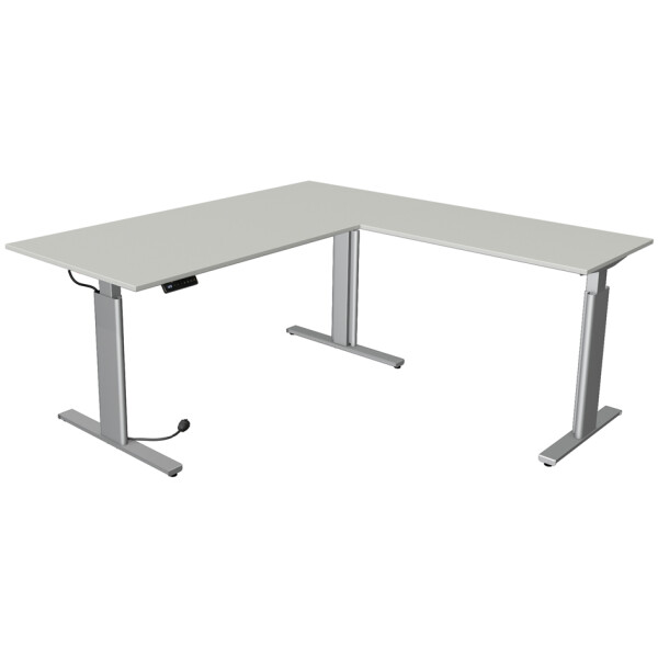 kerkmann Sitz-Steh-Schreibtisch Move 3 tube mit Anbau, eiche