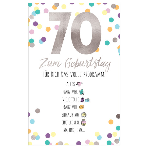 SUSY CARD Geburtstagskarte - 70. Geburtstag "Emoji 2"