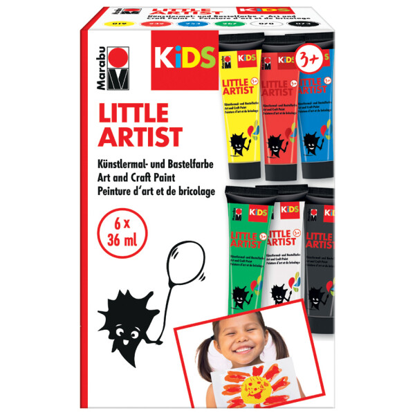 Marabu KiDS Bastelfarbe Little Artist, 36 ml, 12er Set