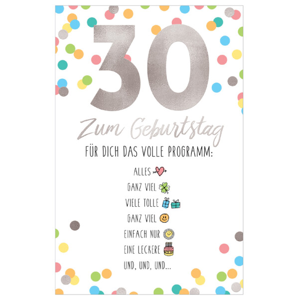 SUSY CARD Geburtstagskarte - 30. Geburtstag "Emoji 2"