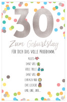 SUSY CARD Geburtstagskarte - 30. Geburtstag "Emoji...